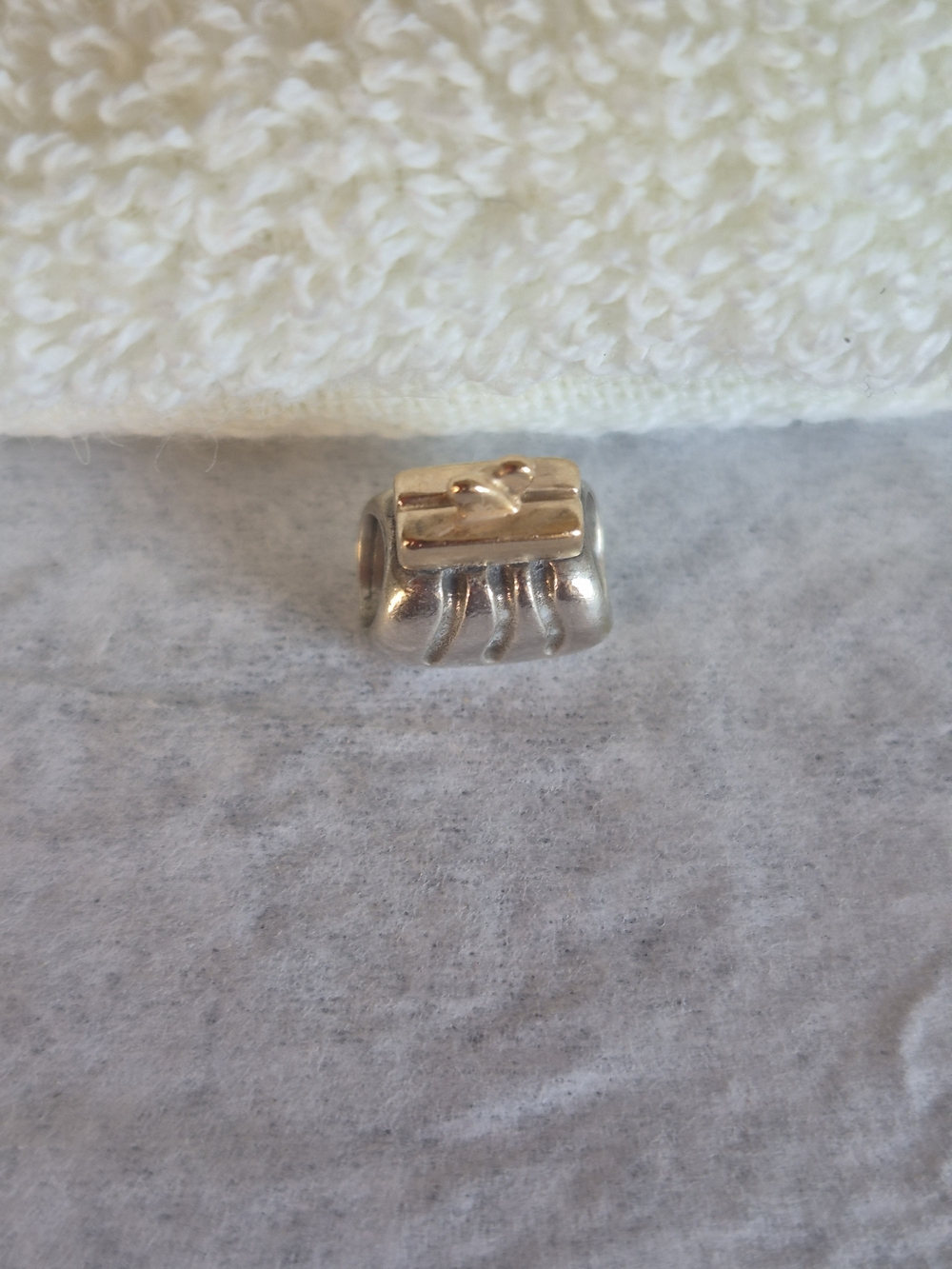 Pandora Two-Tone Silver and Gold Charm Bead